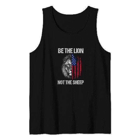 Be The Lion Not The Sheep American Patriotic Kid Men Veteran Tank Tops