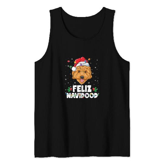 feliz navidood 2goldendoodle or labradoodle christmas Tank Tops
