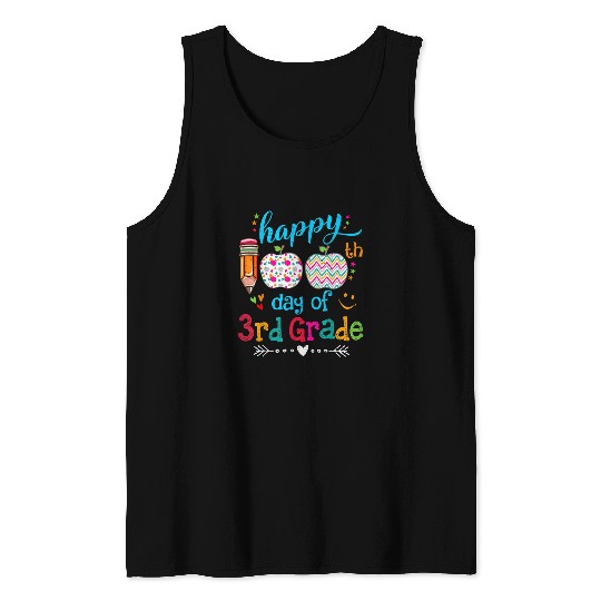 Happy 100th Day of School Kindergarten Teacher or Student 3 Tank Tops