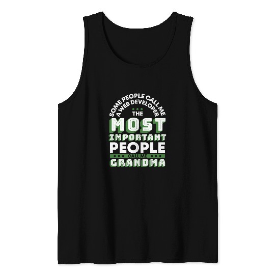 Web Developer Grandma Coding Programmer Computer Web Dev Tank Tops