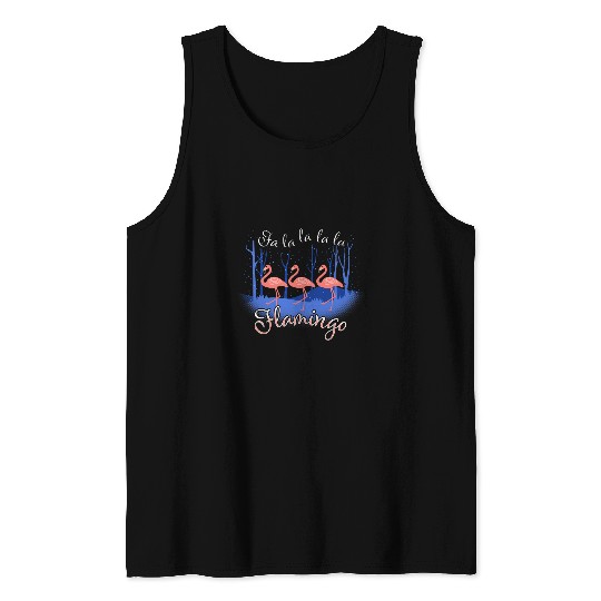 Fa la la la la Flamingo Christmas Winter Bird Lovers Graphic Tank Tops
