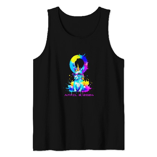 America Total Solar Eclipse 2024 Cute Unicorns View Totality Tank Tops