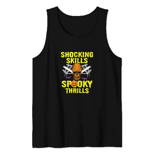 Halloween Electrician Powerline Electrical Tools Electricity 8 Tank Tops
