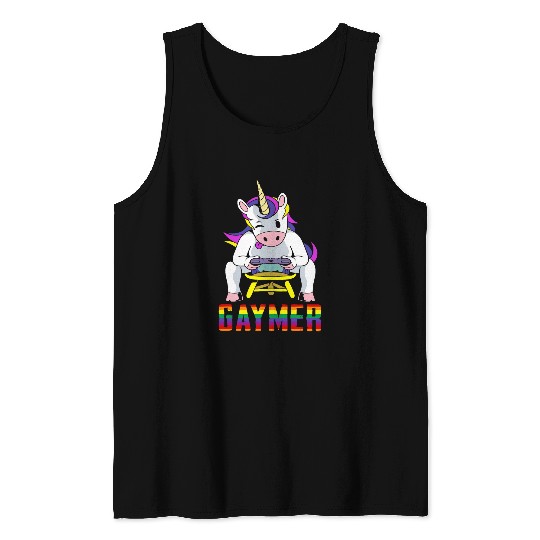 Gay Gamer Unicorns LGBTQ Gaymer Tank Tops