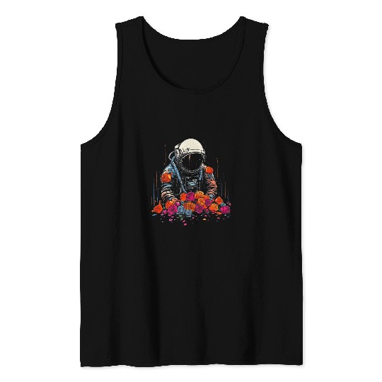 Astronaut Funeral Cool Surreal SciFi EDM Space Art 6 Tank Tops