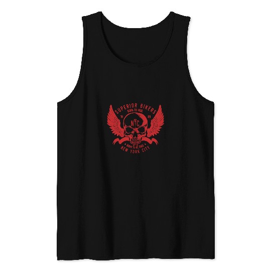 Skeletons Skulls Lover Skeletons Superior Bikers 1989 Motorcycle Skull Tank Tops
