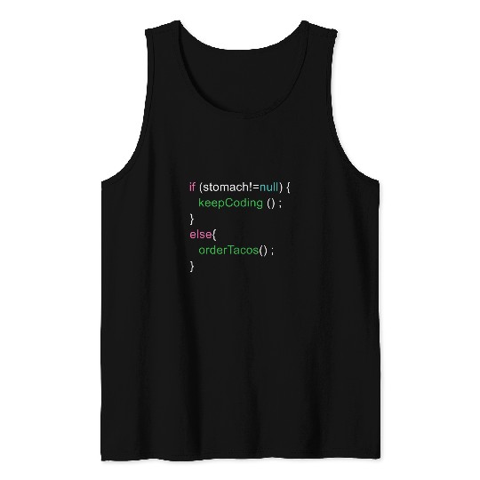 Software Code Programmer Engineer Tacos Lover Geek Nerd Tank Tops
