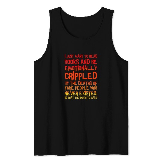Funny Books Reading Men Women Book Lover Literacy Librarian 21 Tank Tops