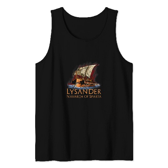 Ancient Greek Trireme Lysander Navarch of Sparta Tank Tops
