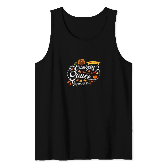 Gobble Squad Supervisor Cranberry Sauce Thanksgiving Tank Tops