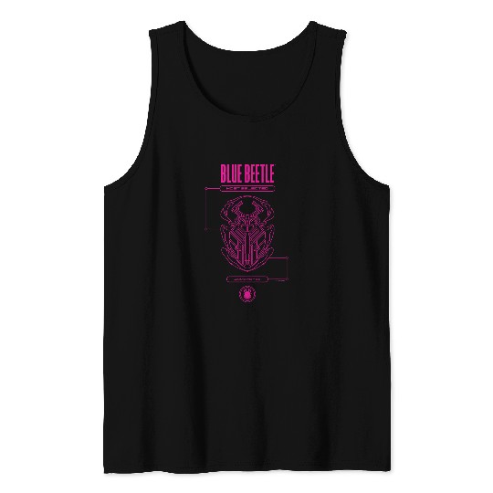 Blue Beetle Host Selected Jaime Reyes Neon Pink Outline Tank Tops