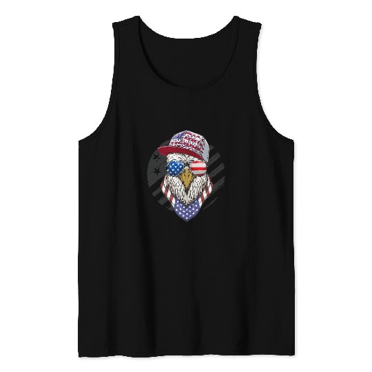 American Patriotic Eagle 4th of July USA Flag Men Women 23 Tank Tops