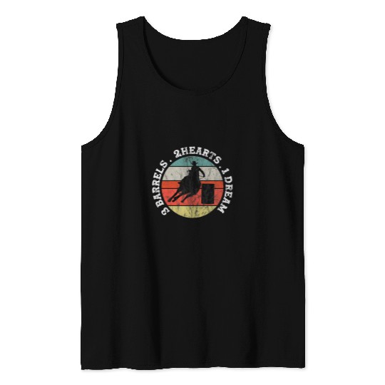 Barrel Racing Rodeo Western Retro vintages Tank Tops