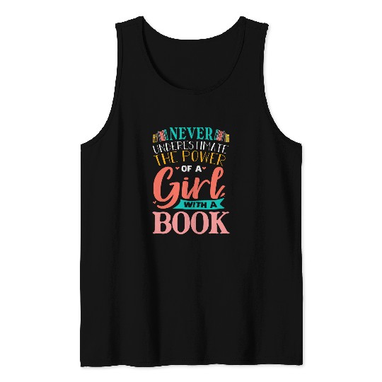 Funny Book Reading Graphic Women Girls Book Lovers Librarian 23 Tank Tops