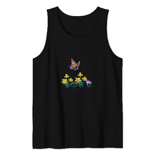 Easter Spring Daffodil Crocus Butterfly Children Tank Tops