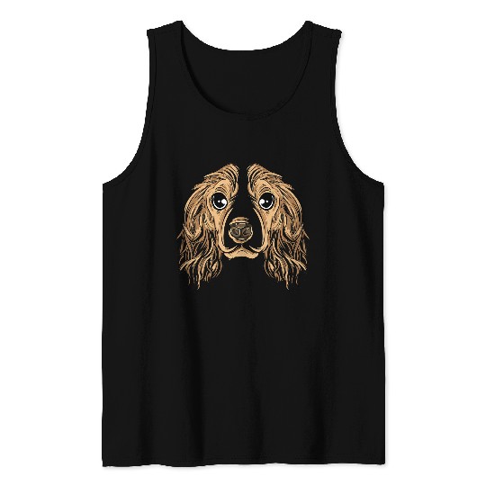 Dog Cocker Spaniel Costume Cute Dog Face Halloween Tank Tops