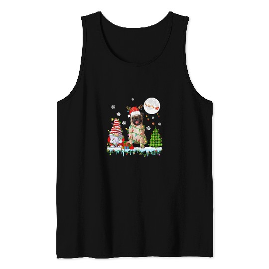 Pug Lover Santa Reindeer Pug With Gnome xmass Dog Owner Lover Kids 101 Pugs Dog Tank Tops