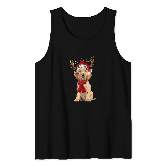 Dog Cocker Spaniel English Cocker Spaniel Christmas Snow Layers Santa Dog Xmas Tank Tops