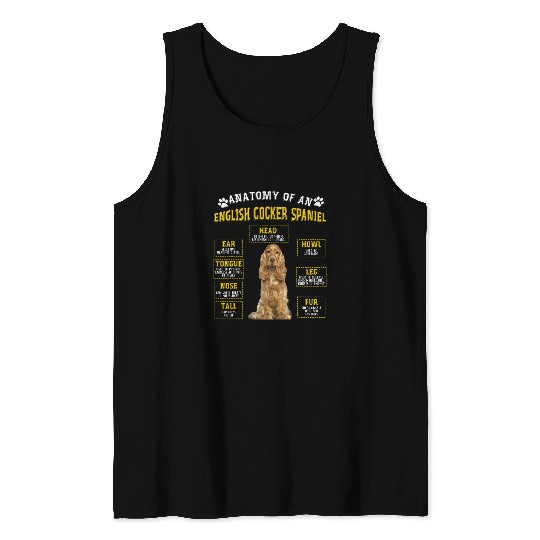 Dog Cocker Spaniel Funny Anatomy English Cocker Spaniel Gifts For Women Men Tank Tops