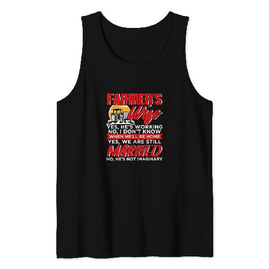 Tractor driving Lover Farmers Wife Funny587 Tank Tops