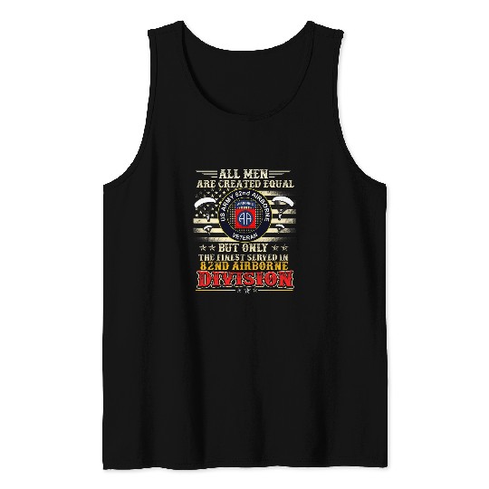All Men US armys 82nd AIRBORNE Division Gifts Patriotic Flag Tank Tops