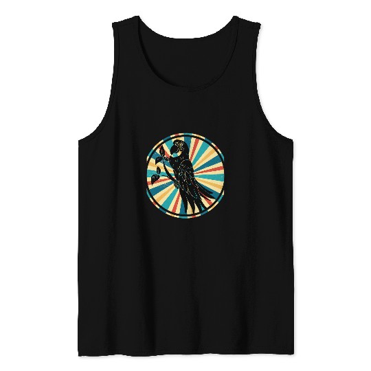 Birdwatching Retro Macaw Lover Jungle Animal Bird Parrot Tank Tops