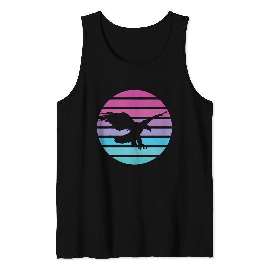 Eagle Retro Sun American Bald eagle USA Tank Tops