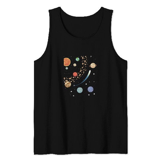 Teacher Science Lover Solar System Scientist Astronomy Space Tank Tops