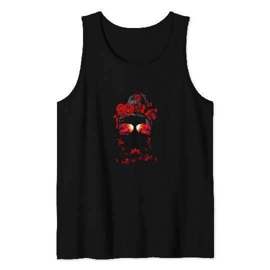 Skeletons Skulls Witchy Woman Halloween Design Halloween for Woman Bones Skull Tank Tops