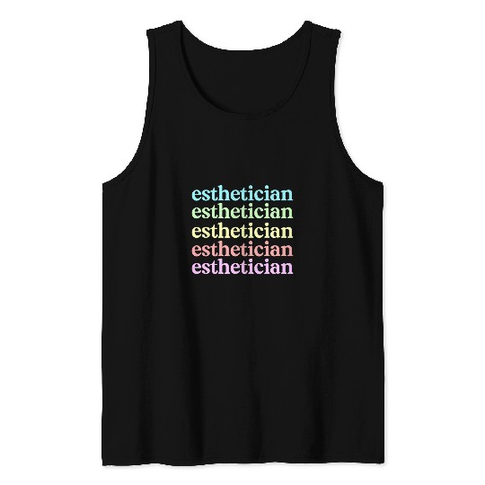 Esthetician Pastel Tones Skincare Lover Retro Esthetician Tank Tops