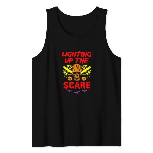Halloween Electrician Powerline Electrical Tools Electricity 9 Tank Tops
