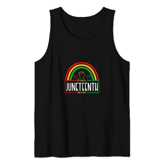 Happy Juneteenth Rainbow Emancipation Day Melanin Women Men Tank Tops