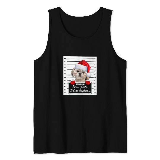 Dear Santa I Can Explain Funny Christmas Shih Tzu Xmas Tank Tops