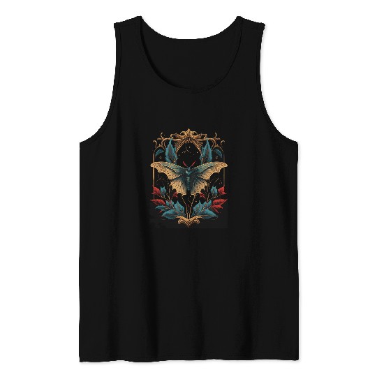 Gothic Moth Witchcore Aesthetic Witchcraft Occult Tank Tops