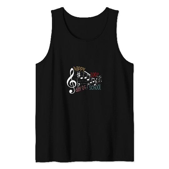 100th Day Of School Music Teacher 100 Days Musician Tank Tops