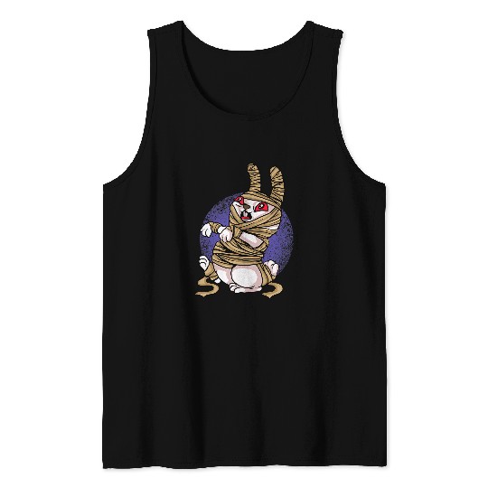 Skeletons Skulls Halloween Scary Horrorcontest Boo Mummy Bunny Rabbit Skull Tank Tops