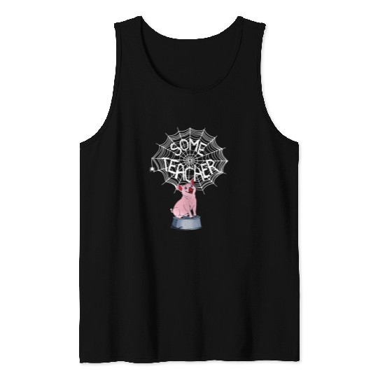 Funny Some Teacher Pig Some Teacher Spiderweb Full Size Tank Tops
