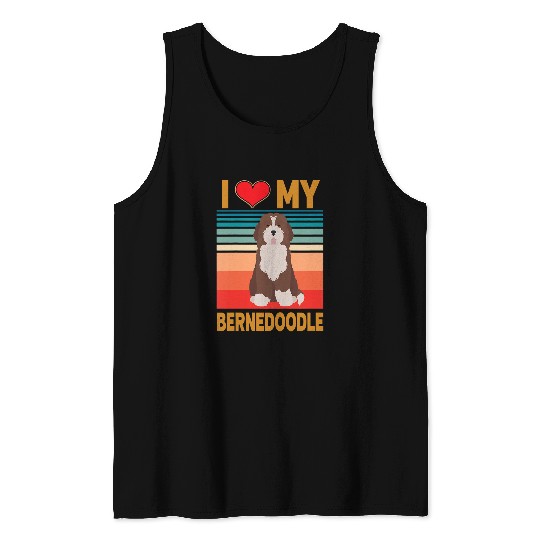 Poodles Kids I Love My Bernedoodle Dog Poodle Bernese Mountain Mix Poodle dog Tank Tops