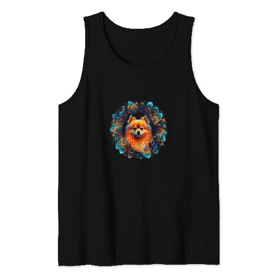 Dog Pomeranian Womens Cute Pomeranian Dog on Pomeranian Lover VNeck Tank Tops