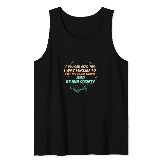 Fun Book Reading Bookmarks Reader Librarian Fan Humor Quote Tank Tops