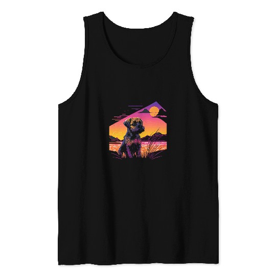 Retro Aesthetic Border Terrier dog 10 Tank Tops
