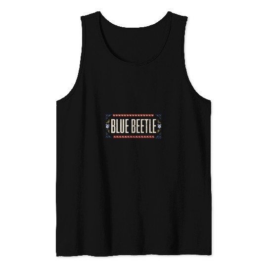 Blue Beetle Ornamental Traditional Logo Distressed Tank Tops