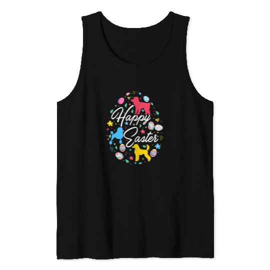Poodles Happy Easter Cute Easter Eggs Shape Collection Funny Poodle Poodle dog Poodle dog Tank Tops
