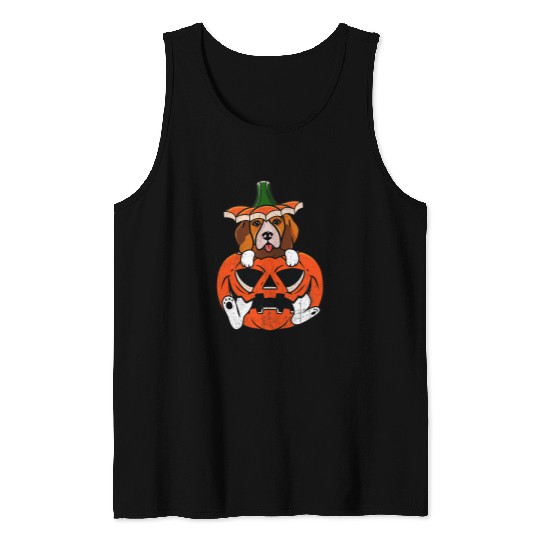 Beagle Halloween Dog Owner Pumpkin Funny Men Women Kids Tank Tops