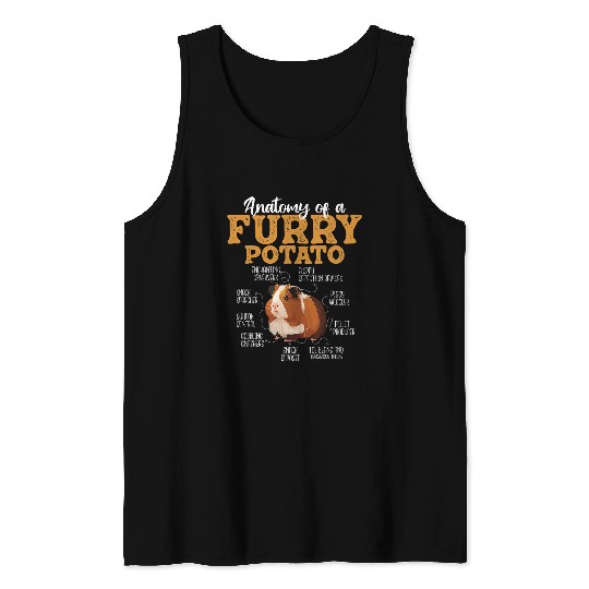 Anatomy Of A Furry Potato 2Guinea Pig Animal Rodent Lover Tank Tops