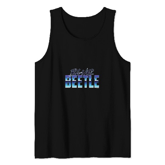 Blue Beetle Big Bold vintages Text Logo Tank Tops