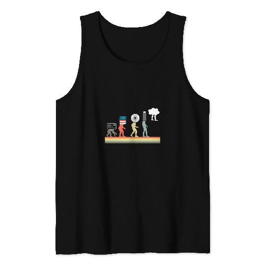 Evolution Cloud Coding Programming Programmer Computer Retro Tank Tops