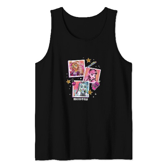 Kids Monster High Student Photo Character Grid Tank Tops