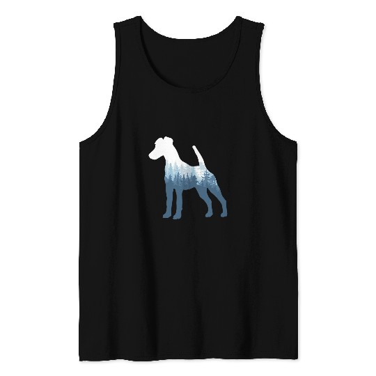 Smooth Fox Terrier Silhouette Dog Outdoor Nature Tank Tops