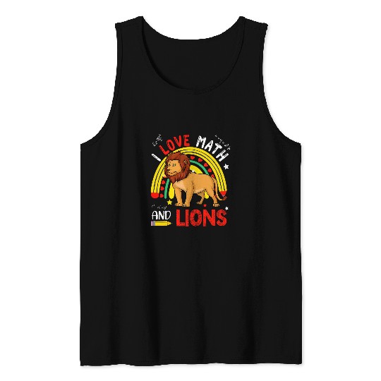 I Love Math And Lions Costume Math Lover Teacher Student Tank Tops